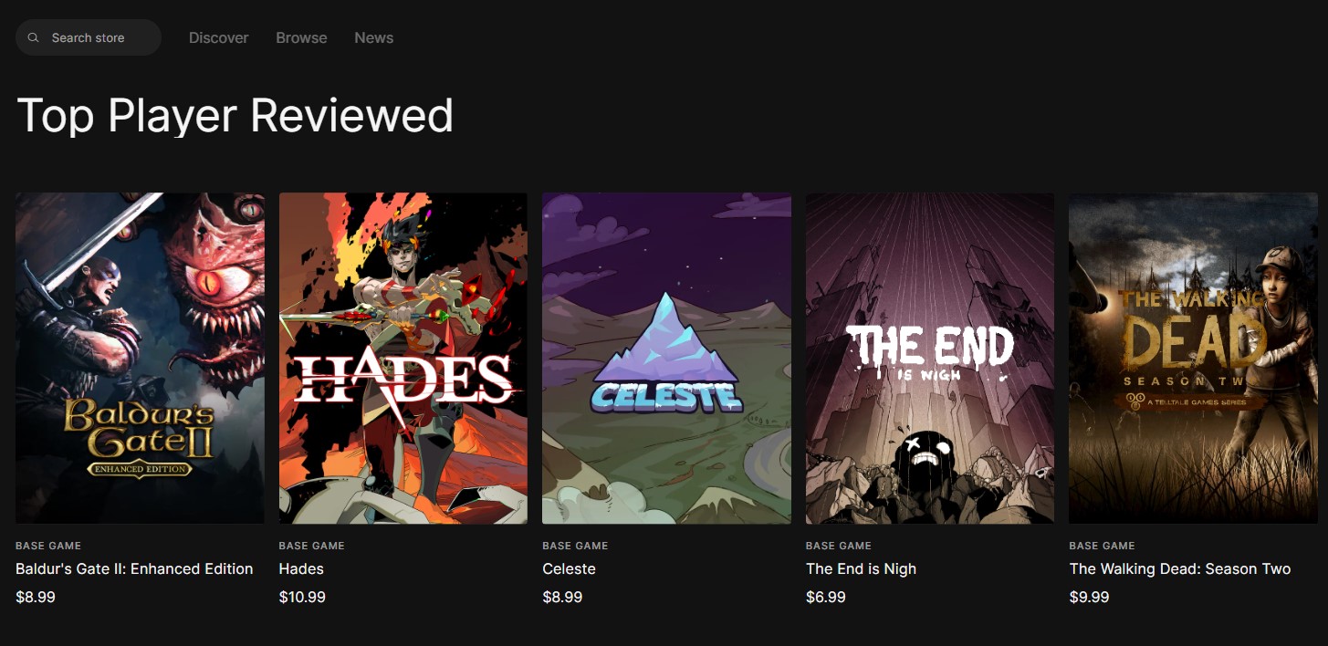 Top Rated Epic Games Store