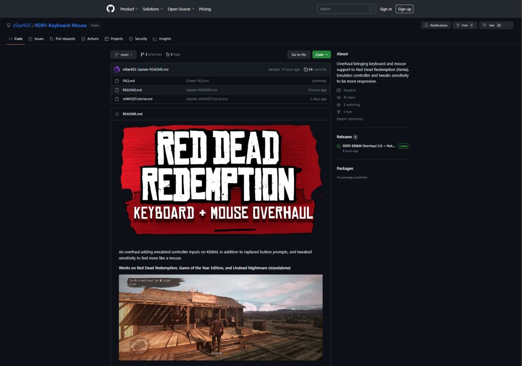 GITHUB RED DEAD REDEMPTION MOUSE AND KEYBOARD MOD