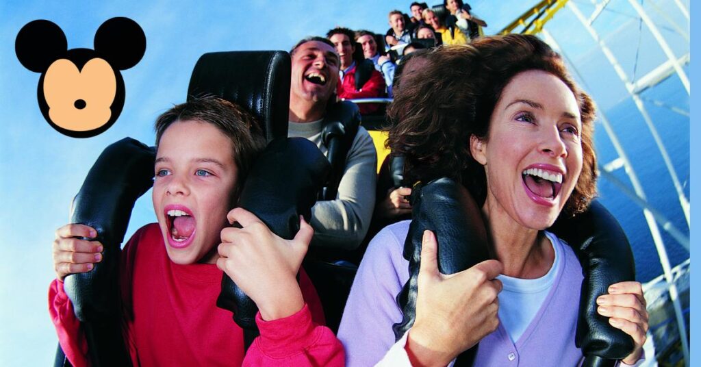 people enjoying a roller coaster at Disney World